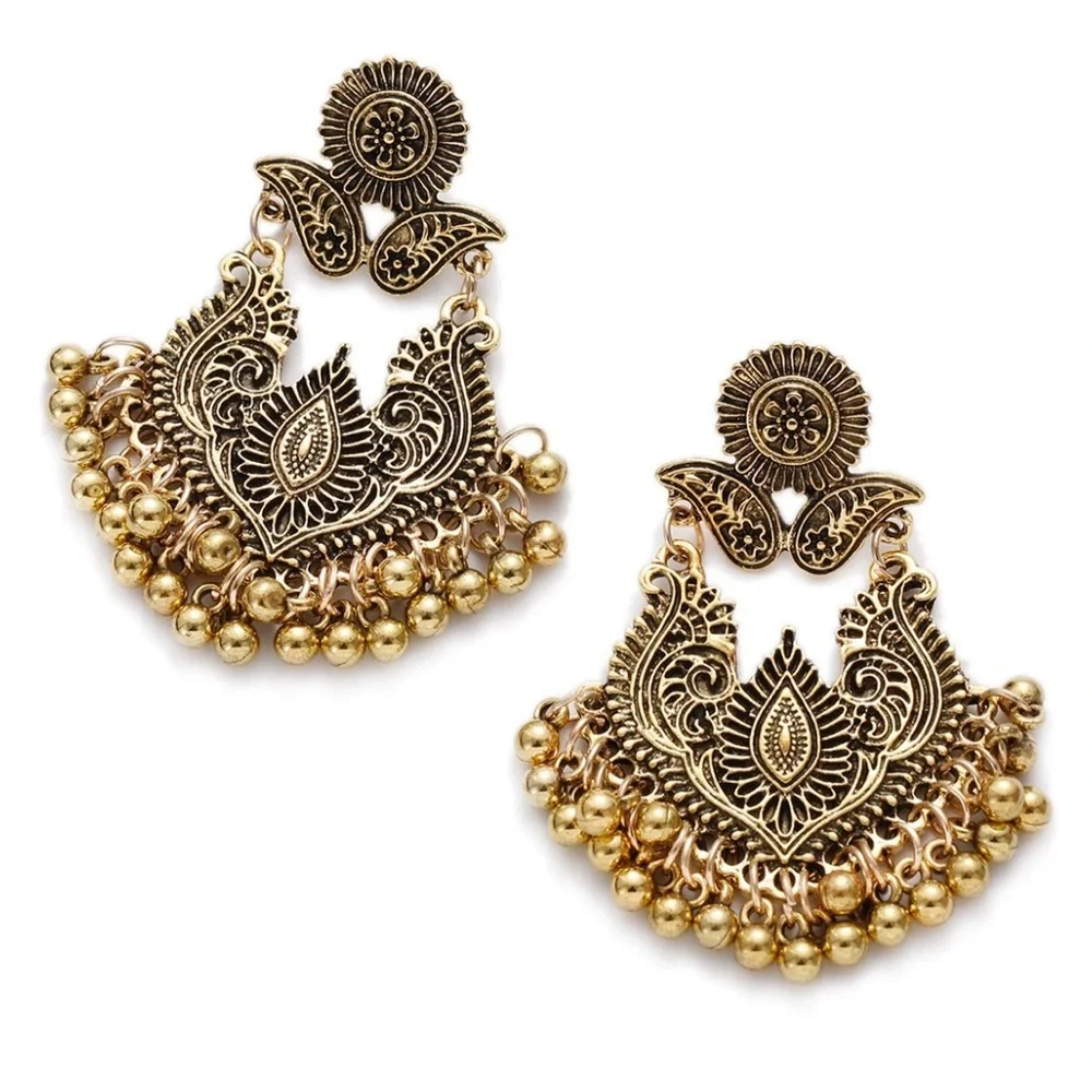Bohemian Bali Jhumka Gypsy Earrings - Picture 3 of 9